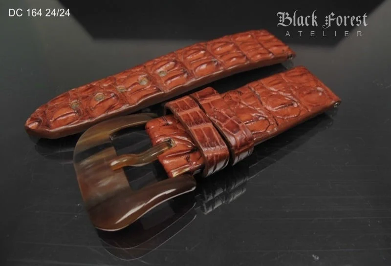 24mm Handmade Genuine Alligator Double Hornback Strap DC164 – image 4